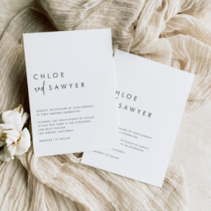 Black Modern handgeschriebenes Script QR Code Hoch Einladung