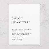 Black Modern handgeschriebenes Script QR Code Hoch Einladungspostkarte (Vorderseite)