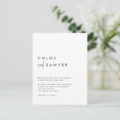 Black Modern handgeschriebenes Script QR Code Hoch Einladungspostkarte (Stehend Vorderseite)