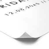 Black Modern Handwriting Script Brautparty Poster (Ecke)