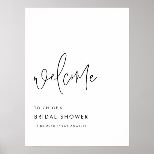 Black Modern Handwriting Script Brautparty Poster (Vorne)