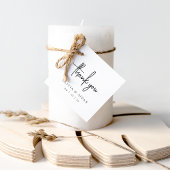 Black Modern Handwriting Script Wedding Danke Geschenkanhänger