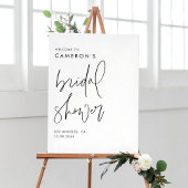 Black Modern Handwritten Script Bridal Shower Poster
