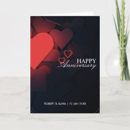 Black Modern Happy Anniversary Card mit eigener Ma Karte