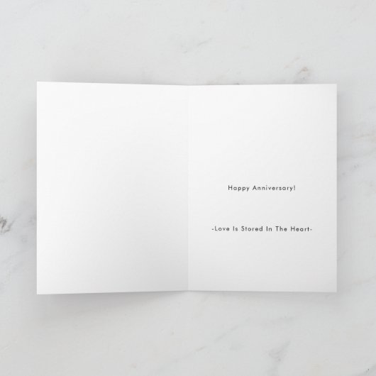 Black Modern Happy Anniversary Card mit eigener Ma Karte (Innenseite)