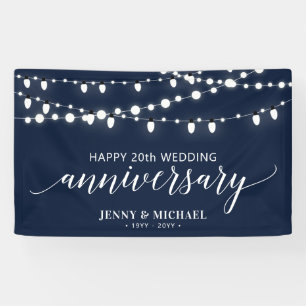 Black Modern Happy Banner zum 10. Hochzeitstag