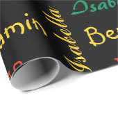 Black Modern individuelle Name Geschenkpapier (Rolleneckpunkt)