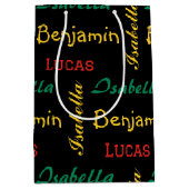 Black Modern individuelle Name Mittlere Geschenktüte (Vorderseite)