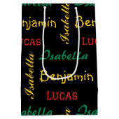 Black Modern individuelle Name Mittlere Geschenktüte (Rückseite)