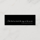 Black Modern Lesezeichen Card | Benutzerdefinierte Mini Visitenkarte (Vorderseite)