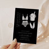 Black Modern Lingerie Brautparty Einladung