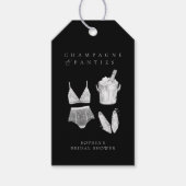 Black Modern Lingerie Brautparty Geschenkanhänger (Vorderseite)