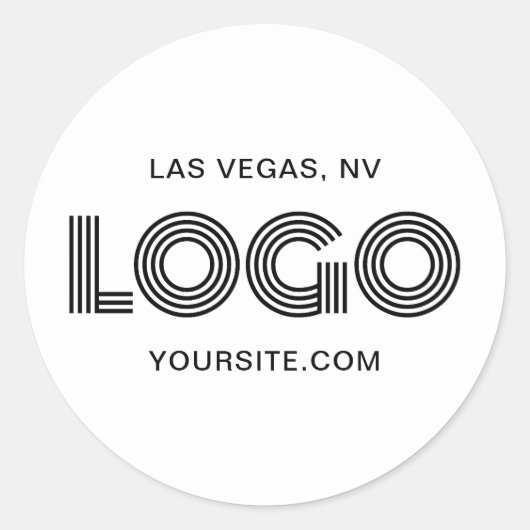 Black Modern Logo Promo Runder Aufkleber (Vorderseite)