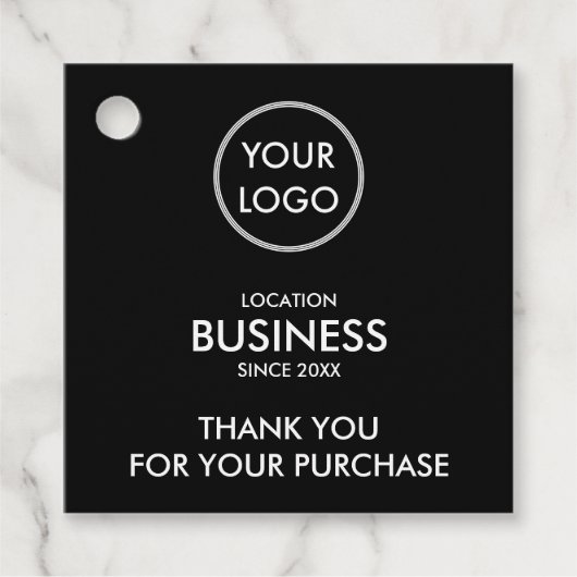 Black Modern Logo Vielen Dank für Ihren Kauf Geschenkanhänger (Vorderseite)