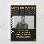 Black Modern Men Foto 42. Geburtstag Einladung (Vorderseite)