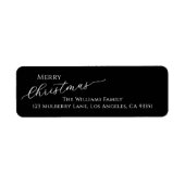 Black Modern Merry Christmas Return Address (Vorne)