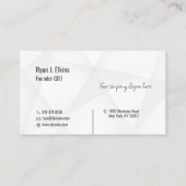 Black Modern Minimal Founder & CEO Business Card Visitenkarte (Vorderseite)