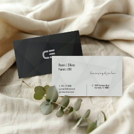 Black Modern Minimal Founder & CEO Business Card Visitenkarte