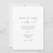 Black Modern Minimalistisch Classic Wedding Einlad Einladung (Vorderseite)