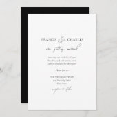Black Modern Minimalistisch Classic Wedding Einlad Einladung (Vorne/Hinten)