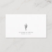 Black Modern Minimalistisch Floral Bouquet Wedding Platzkarte (Rückseite)