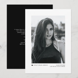 Black Modern Minimalistisch Foto Abschluss Ankündigung