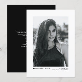 Black Modern Minimalistisch Foto Abschluss Ankündigung