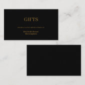 Black Modern Minimalistisch Gift Registry Begleitkarte (Vorne/Hinten)