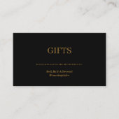 Black Modern Minimalistisch Gift Registry Begleitkarte (Vorderseite)