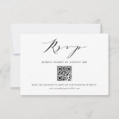 Black Modern Minimalistisch Script Hochzeitsskript RSVP Karte (Vorderseite)