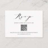 Black Modern Minimalistisch Script QR Code UAWG Begleitkarte (Vorderseite)