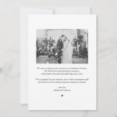 Black Modern Minimalistisch Typografy Foto Wedding Dankeskarte (Rückseite)
