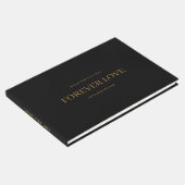 Black Modern Minimalistisch Wedding Guest Book Gästebuch (Ecke)