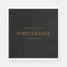 Black Modern Minimalistisch Wedding Napkins Serviette