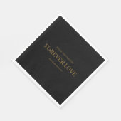 Black Modern Minimalistisch Wedding Napkins Serviette (Ecke)