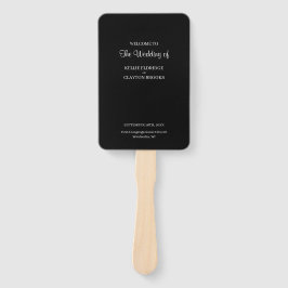 Black Modern Minimalistisch Wedding Program Handfa Fächer