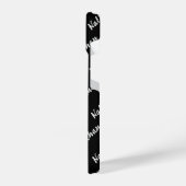 Black Modern Mit Monogramm Minimal Simple Classic iPhone Hülle (Linke Seite)