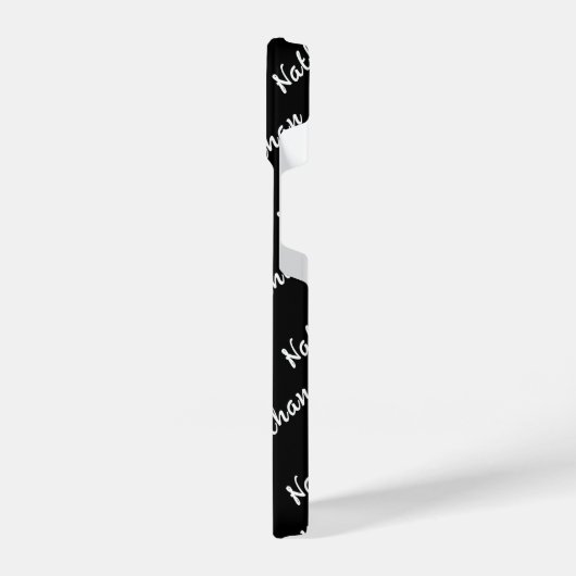 Black Modern Mit Monogramm Minimal Simple Classic iPhone Hülle (Linke Seite)