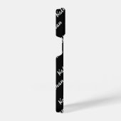 Black Modern Mit Monogramm Minimal Simple Classic iPhone Hülle (Rechte Seite)