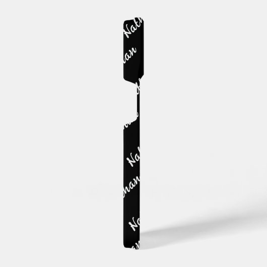 Black Modern Mit Monogramm Minimal Simple Classic iPhone Hülle (Rechte Seite)