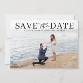 Black Modern Mix Typografy Classic Foto Save The Date (Vorderseite)
