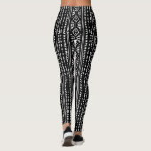 Black Modern Mudcloth Tribal Design Leggings (Rückseite)