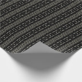 Black Modern Mudtuch Tribal Design Wrapping Paper Geschenkpapier (Ecke)