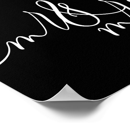 Black Modern New Mr. and Mrs. Poster (Ecke)