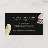 Black Modern Pastry Koch Cake Maker Bäckerei Visitenkarte (Rückseite)