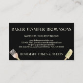 Black Modern Pastry Patisserie Bäckerei Visitenkarte (Rückseite)