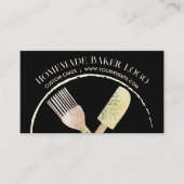 Black Modern Pastry Patisserie Bäckerei Visitenkarte (Vorderseite)