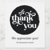 Black Modern Personalisiert Order Circle Vielen Da Weinetikett (Einzelnes Label)