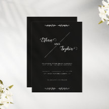 Black Modern Personalisiert Wedding Einladungskart