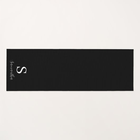 Black Modern Personalized  Yogamatte (Vorderseite (Horizontal))